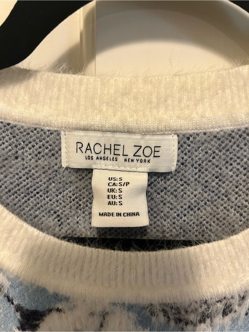 Rachel Zoe Cream, Light Blue & Black Floral Short-Sleeve Sweater - Picture 3 of 3